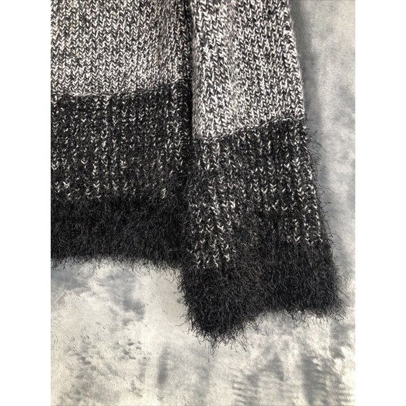 1. State Ladies Black and White Sweater Fuzzy Trim Sleeves and Waist Size Small - Picture 13 of 15